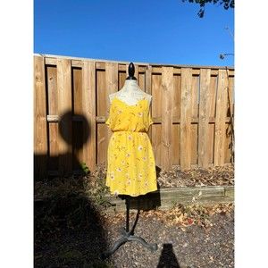 LUSH yellow floral mini dress size Medium
